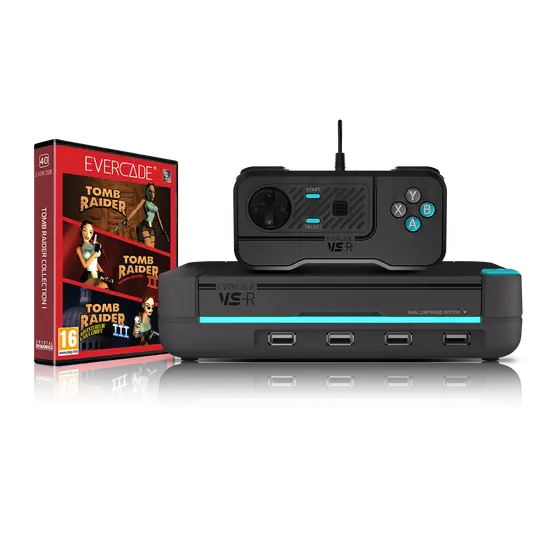 EVERCADE VS-R CONSOLE WITH TOMB RAIDER COLLECTION 1-0