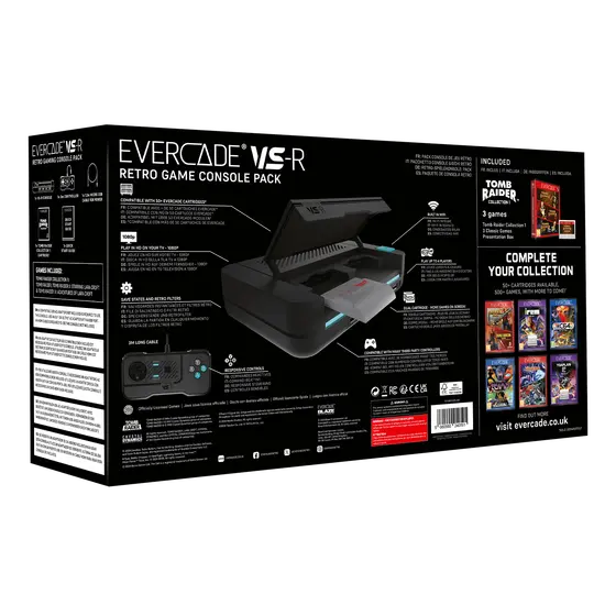 EVERCADE VS-R CONSOLE WITH TOMB RAIDER COLLECTION 1-9