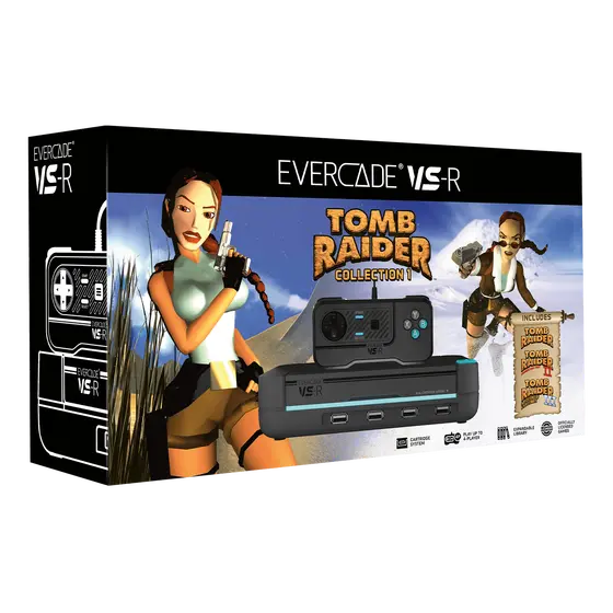 EVERCADE VS-R CONSOLE WITH TOMB RAIDER COLLECTION 1-8