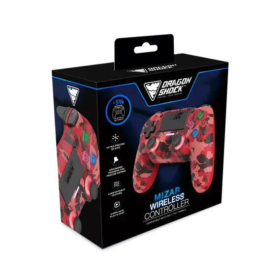 DRAGONSHOCK MIZAR WIRELESS CONTROLLER RED CAMO PS4, PC, MOBILE-5
