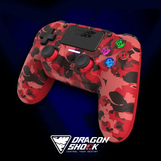 DRAGONSHOCK MIZAR WIRELESS CONTROLLER RED CAMO PS4, PC, MOBILE-7