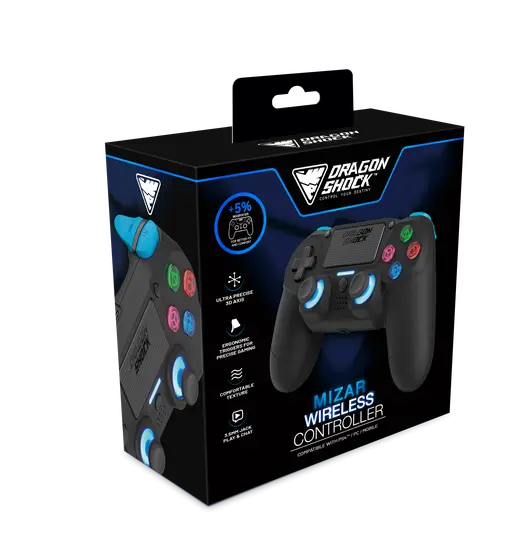 DRAGONSHOCK MIZAR WIRELESS CONTROLLER BLACK PS4, PC, MOBILE-3