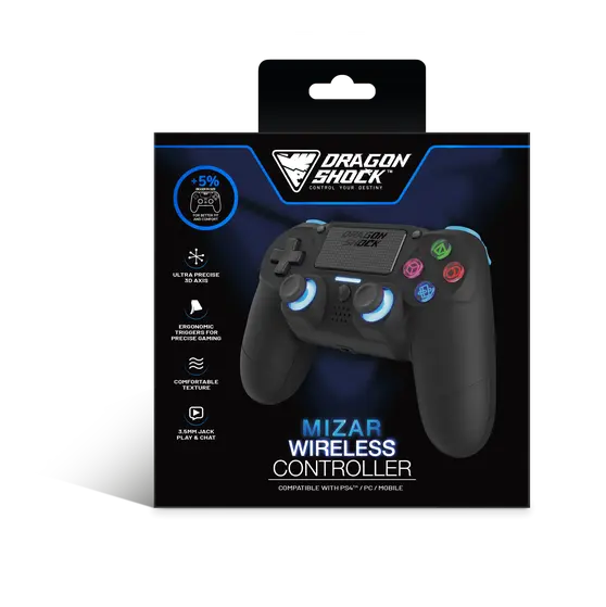 DRAGONSHOCK MIZAR WIRELESS CONTROLLER BLACK PS4, PC, MOBILE-5
