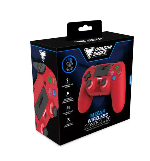 DRAGONSHOCK MIZAR WIRELESS CONTROLLER RED PS4, PC, MOBILE-2