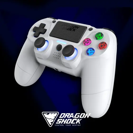 DRAGONSHOCK MIZAR WIRELESS CONTROLLER WHITE PS4, PC, MOBILE-7