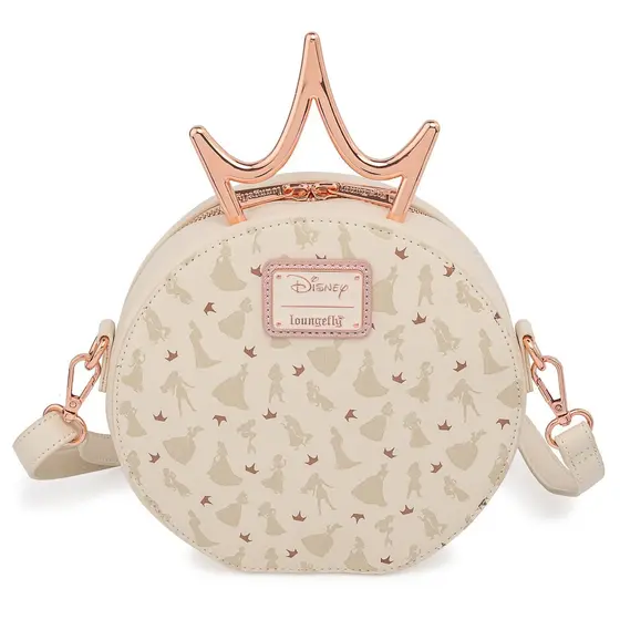 LOUNGEFLY DISNEY ULTIMATE PRINCESS METAL CROWN CROSS BODY BAG-0