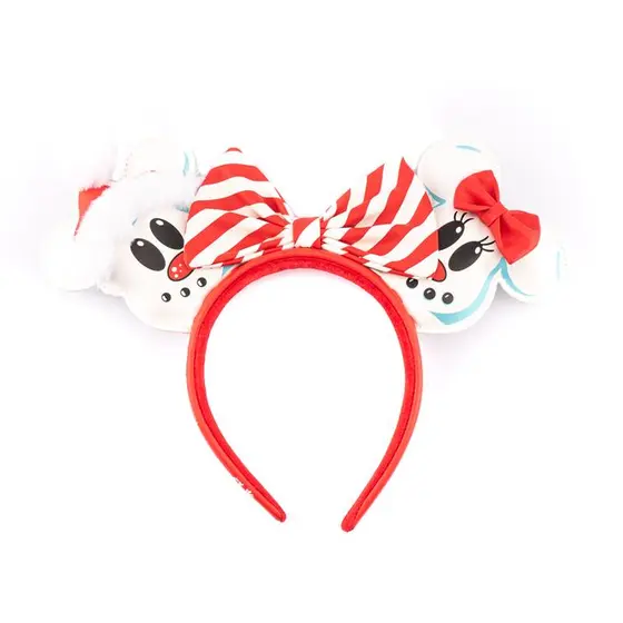 LOUNGEFLY DISNEY SNOWMAN MICKEY MINNIE HEADBAND-0