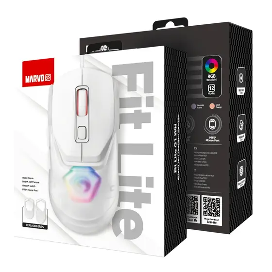 MARVO Z FIT LITE G1 GAMING MOUSE WHITE-7