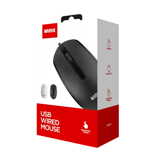 MARVO OFFICE MS003 BK WIRED MOUSE-6