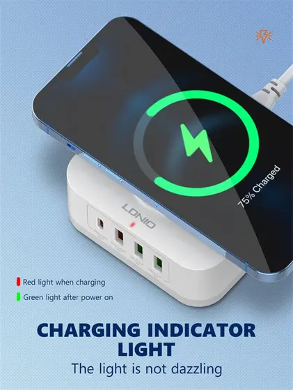 LDNIO CHARGER 4 PORT (3A1C) 30W 5V 3A WIRELESS 18W 5V 3A AW004-9