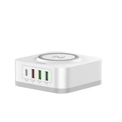 LDNIO CHARGER 4 PORT (3A1C) 30W 5V 3A WIRELESS 18W 5V 3A AW004-3