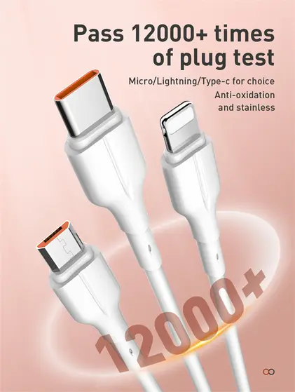 LDNIO CHARGING DATA CABLE (A-M) 25W 1M MICRO WHITE LS841_M-0