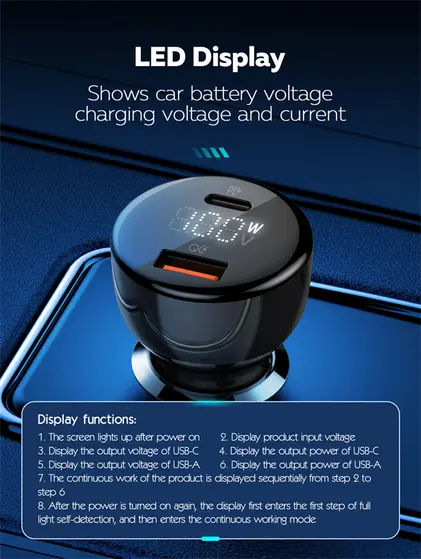 LDNIO CAR CHARGER 2 PORT (1A1C) 100W 5V 3A C101-9