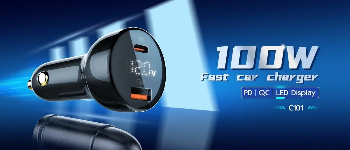 LDNIO CAR CHARGER 2 PORT (1A1C) 100W 5V 3A C101-11