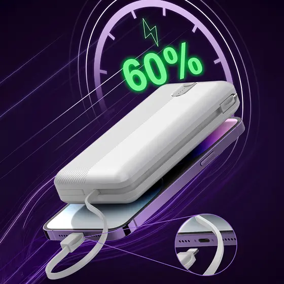LDNIO POWER BANK 20000mAh 22,5W 5V 3A 2 PORT (2A) + 2 CABLE (1C1L) PQ24-5