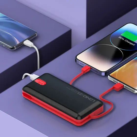 LDNIO POWER BANK 20000mAh 22,5W 5V 3A 2 PORT (2A) + 2 CABLE (1C1L) PQ24-6