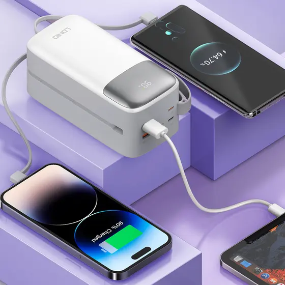 LDNIO POWER BANK 50000mAh 22,5W 5V 3A 2 PORT (2A) + 2 CABLE (1C1L) PQ50-9