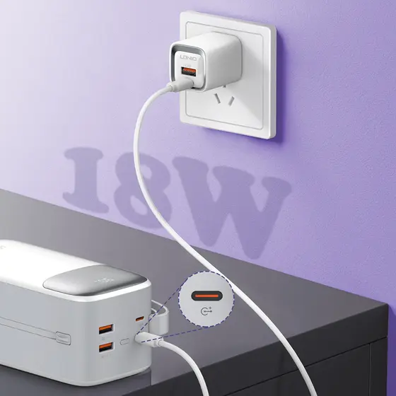 LDNIO POWER BANK 50000mAh 22,5W 5V 3A 2 PORT (2A) + 2 CABLE (1C1L) PQ50-6