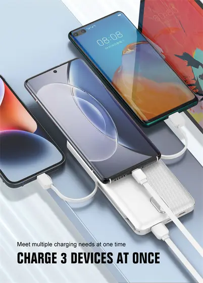 LDNIO POWER BANK 10000mAh 22,5W 5V 3A 1 PORT (1A) + 2 CABLE (1C1L) PQ13-3