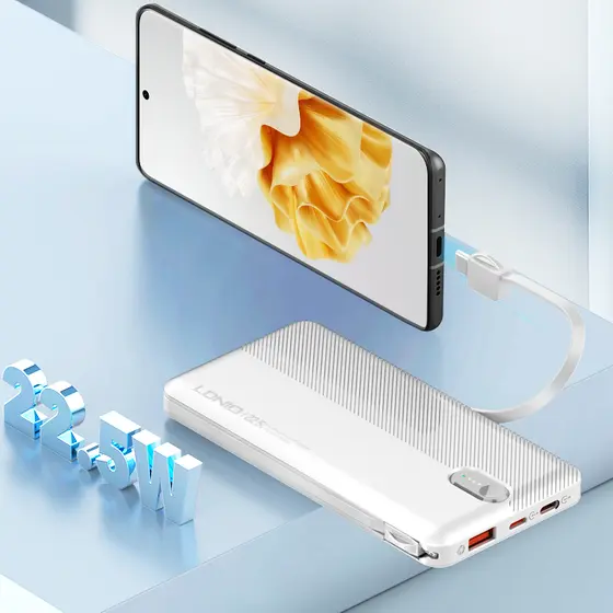 LDNIO POWER BANK 10000mAh 22,5W 5V 3A 1 PORT (1A) + 2 CABLE (1C1L) PQ13-5