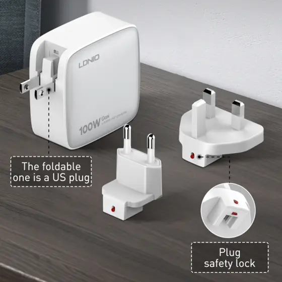 LDNIO CHARGER 4 PORT (1A3C) 100W 15V 5A Q408-1