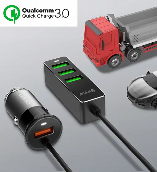 LDNIO CAR CHARGER C61 1USB QUICK CHARGE + 3XUSB-2