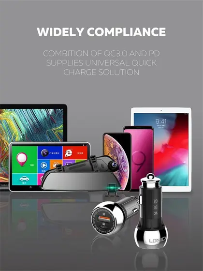 LDNIO CAR CHARGER 2 PORT (1A1C) 36W 5V 3A C1-5