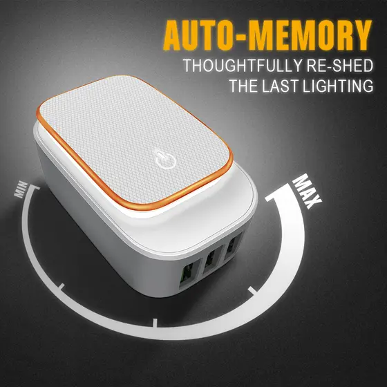 LDNIO SET ADAPTER A3305 220V 3X USB 3,4A + USB C CABLE + LED LIGHT-5
