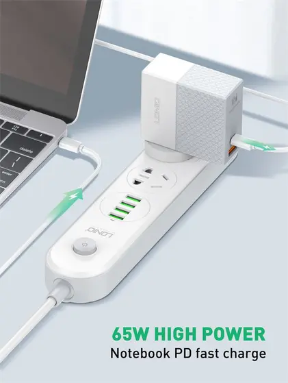 LDNIO CHARGER 2 PORT (1A1C) 65W 5V 3A A2620C-5