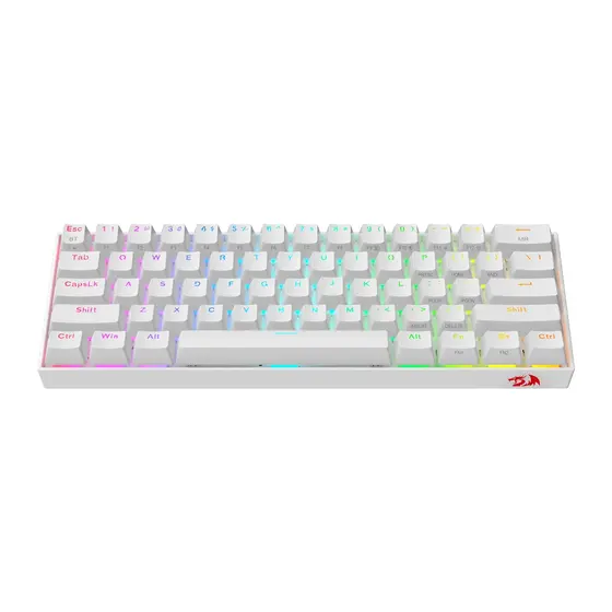 KEYBOARD - REDRAGON DRACONIC K530RGB PRO BT/WIRED MECHANICAL WHITE RED SWITCH-4