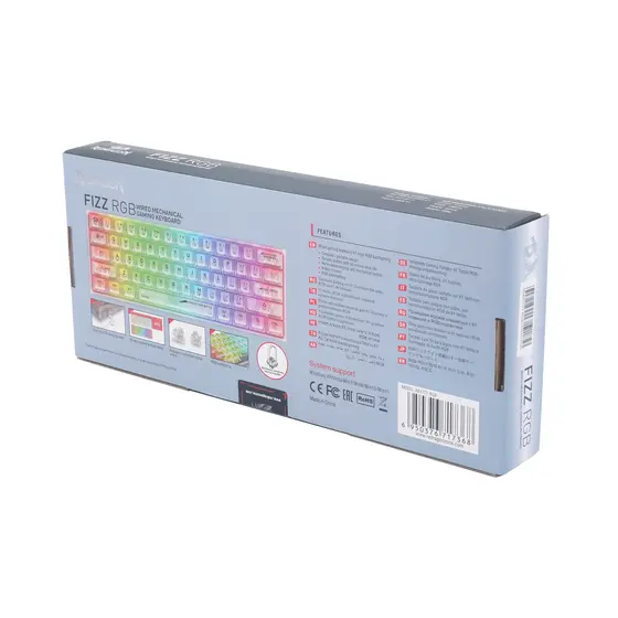 KEYBOARD - REDRAGON FIZZ K617CT-RGB WIRED MECHANICAL-9
