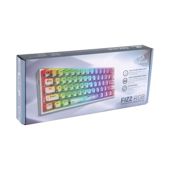 KEYBOARD - REDRAGON FIZZ K617CT-RGB WIRED MECHANICAL-10