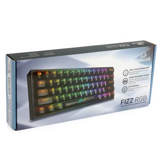 KEYBOARD - REDRAGON FIZZ K617CTB-RGB WIRED MECHANICAL-7