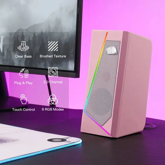 SPEAKER - REDRAGON ANVIL GS520 RGB PINK 2.0-4