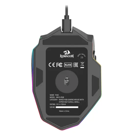 MOUSE - REDRAGON RIND M813-RGB WIRED-5