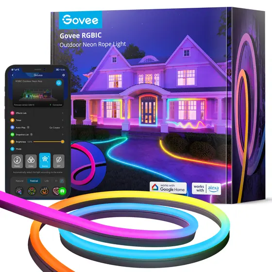 GOVEE RGBIC OUTDOOR NEON STRIP LIGHTS - 10M-1