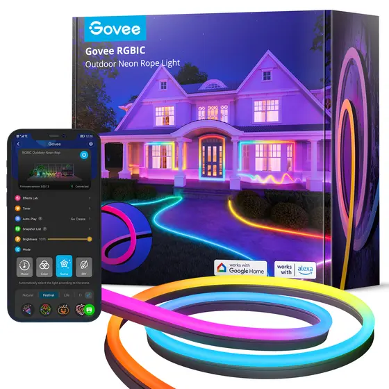 GOVEE RGBIC OUTDOOR NEON STRIP LIGHTS - 10M-2