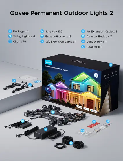 GOVEE PERMANENT OUTDOOR LIGHTS 2 - 30M-11