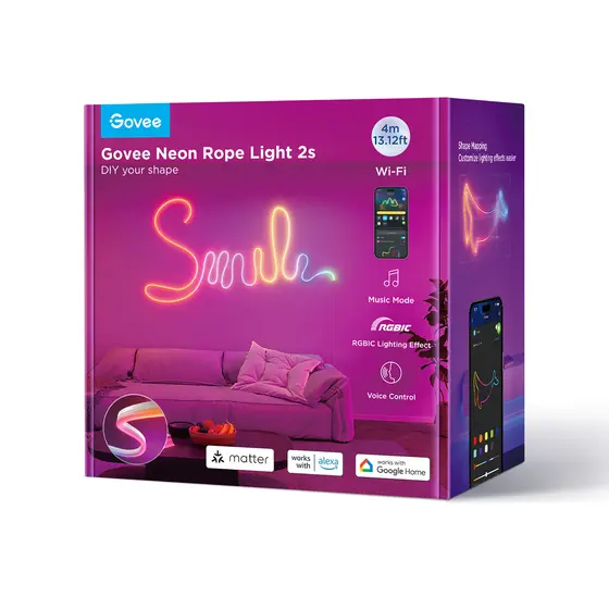 GOVEE NEON ROPE STRIP LIGTH 2 -4M WHITE-3