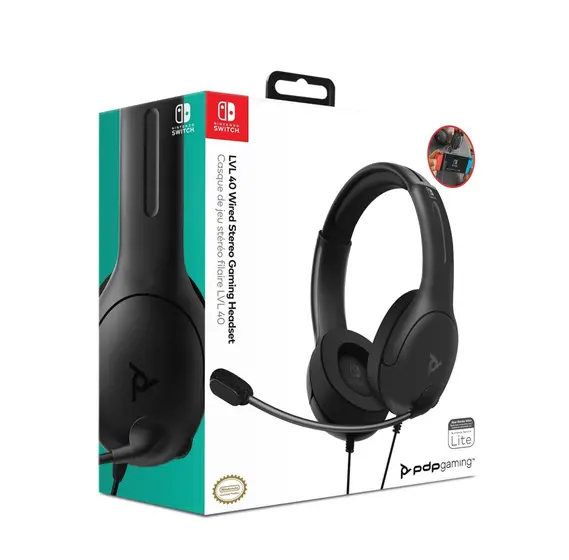 PDP NINTENDO SWITCH WIRED HEADSET LVL40 BLACK-2
