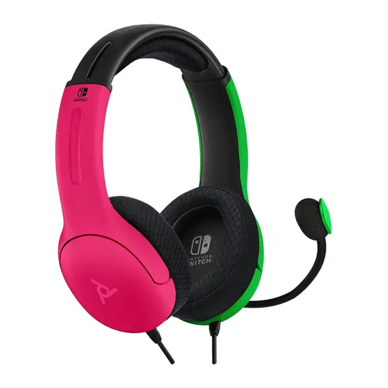 PDP NINTENDO SWITCH WIRED HEADSET LVL40 PINK / GREEN-3