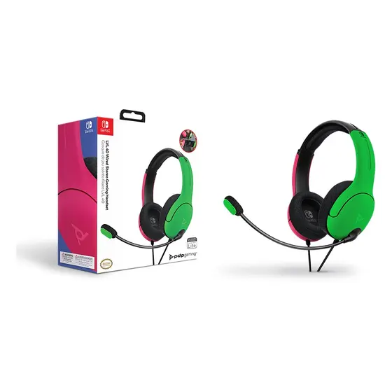 PDP NINTENDO SWITCH WIRED HEADSET LVL40 PINK / GREEN-7