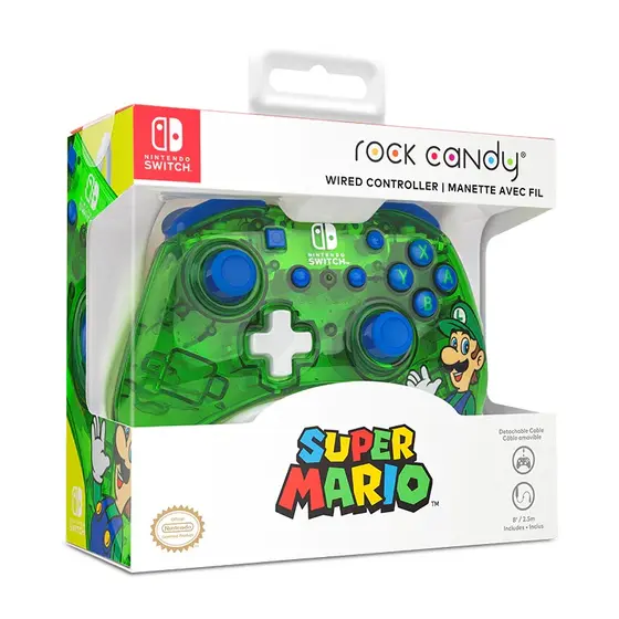 PDP NINTENDO SWITCH WIRED CONTROLLER ROCK CANDY MINI - LUIGI-4