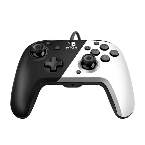 PDP NINTENDO SWITCH FACEOFF DELUXE CONTROLLER + AUDIO PDP BLACK & WHITE-1
