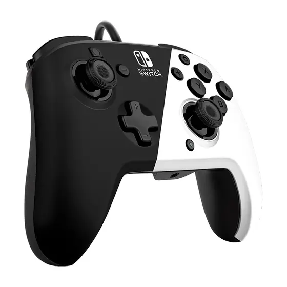PDP NINTENDO SWITCH FACEOFF DELUXE CONTROLLER + AUDIO PDP BLACK & WHITE-2