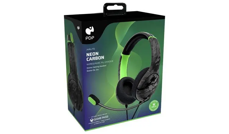 PDP AIRLITE WIRED XBOX HEADSET - NEON CARBON-1