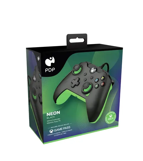 PDP XBOX WIRED CONTROLLER BLACK - NEON (GREEN)-3