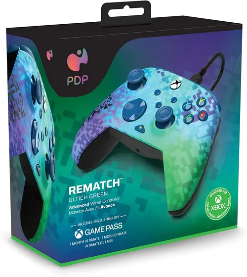PDP XBOX WIRED CONTROLLER REMATCH - GLITCH GREEN-5