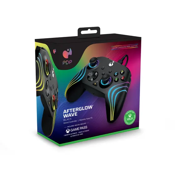 PDP XBOX WIRED CONTROLLER AFTERGLOW WAVE-8