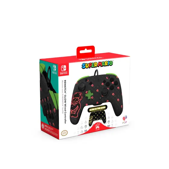 PDP SWITCH REMATCH WIRED CONTROLLER - BOWSER GLOW IN THE DARK-4